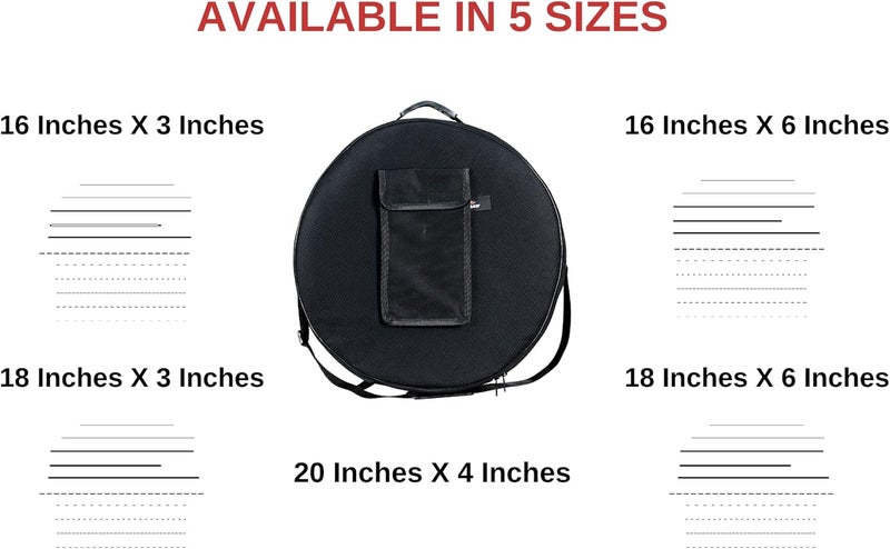 ARW Shamanic Drum Bag, Bodhran Drum Bag, Handmade Frame Drum Bag, Hand Drum Protection, Waterproof Drum Cases (Black, 16 Inches X 3 Inches) - Image 4
